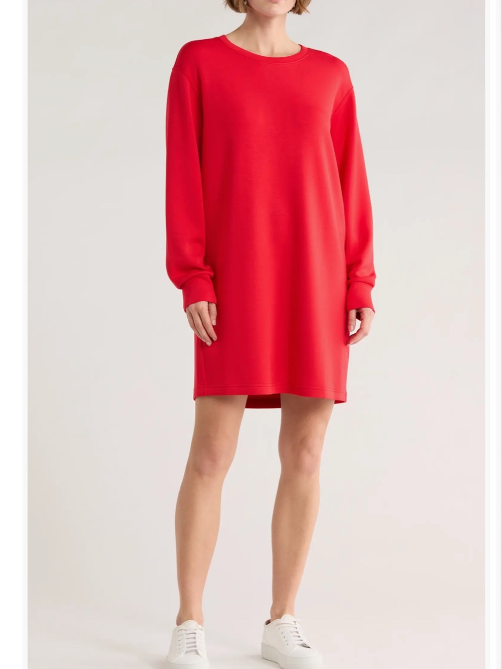 NWT SPANX Long Sleeve Sweater Dress RED SIZE L